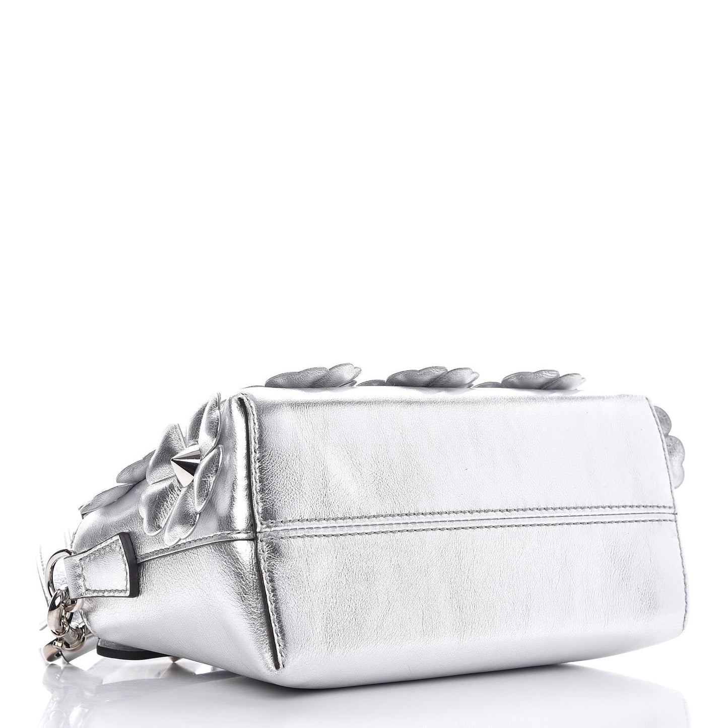 Vitello Catalan Mirror Flowerland Mini By The Way Boston Bag Argento