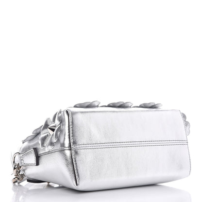 Fendi Vitello Catalan Mirror Flowerland Mini By The Way Boston Bag Argento 4 of 8