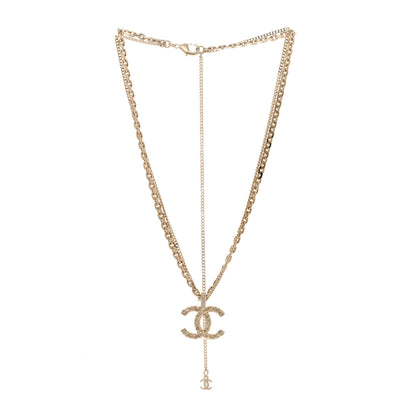 Chanel Crystal CC Multi Strand Chain Necklace Gold 3 of 6