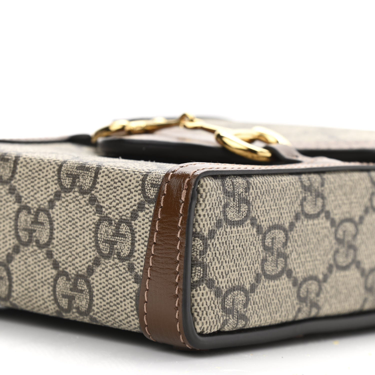 Gucci GG Supreme Monogram Mini Horsebit 1955 Crossbody Bag Beige Brown Sugar 10 of 10