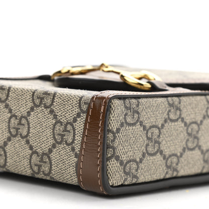 Gucci GG Supreme Monogram Mini Horsebit 1955 Crossbody Bag Beige Brown Sugar 10 of 10