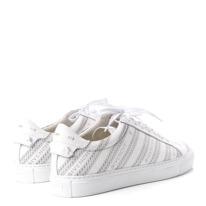 Givenchy Calfskin Logo Chain Print Urban Street Sneakers 39 White 4 of 11