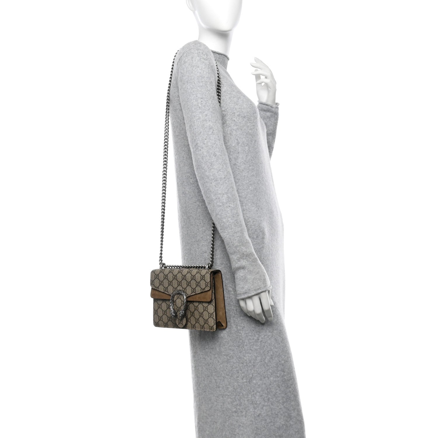 Gucci GG Supreme Monogram Mini Dionysus Shoulder Bag Taupe 2 of 13