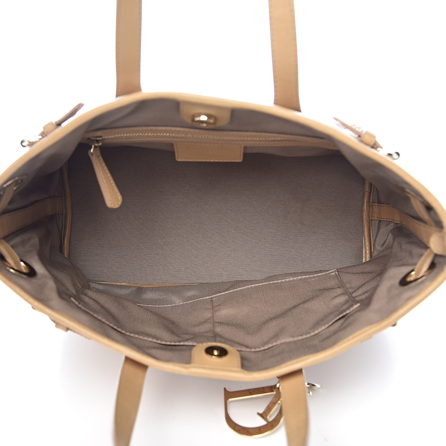 Christian Dior Coated Canvas Cannage Mini Panarea Tote Beige 5 of 11