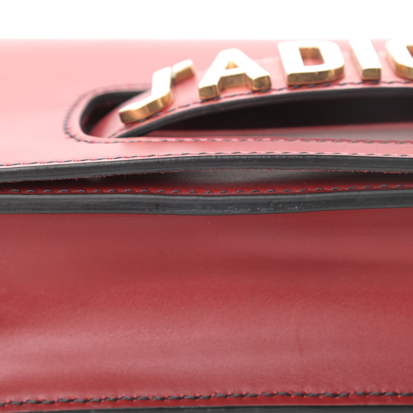 Calfskin J'Adior Chain Flap Bag Red