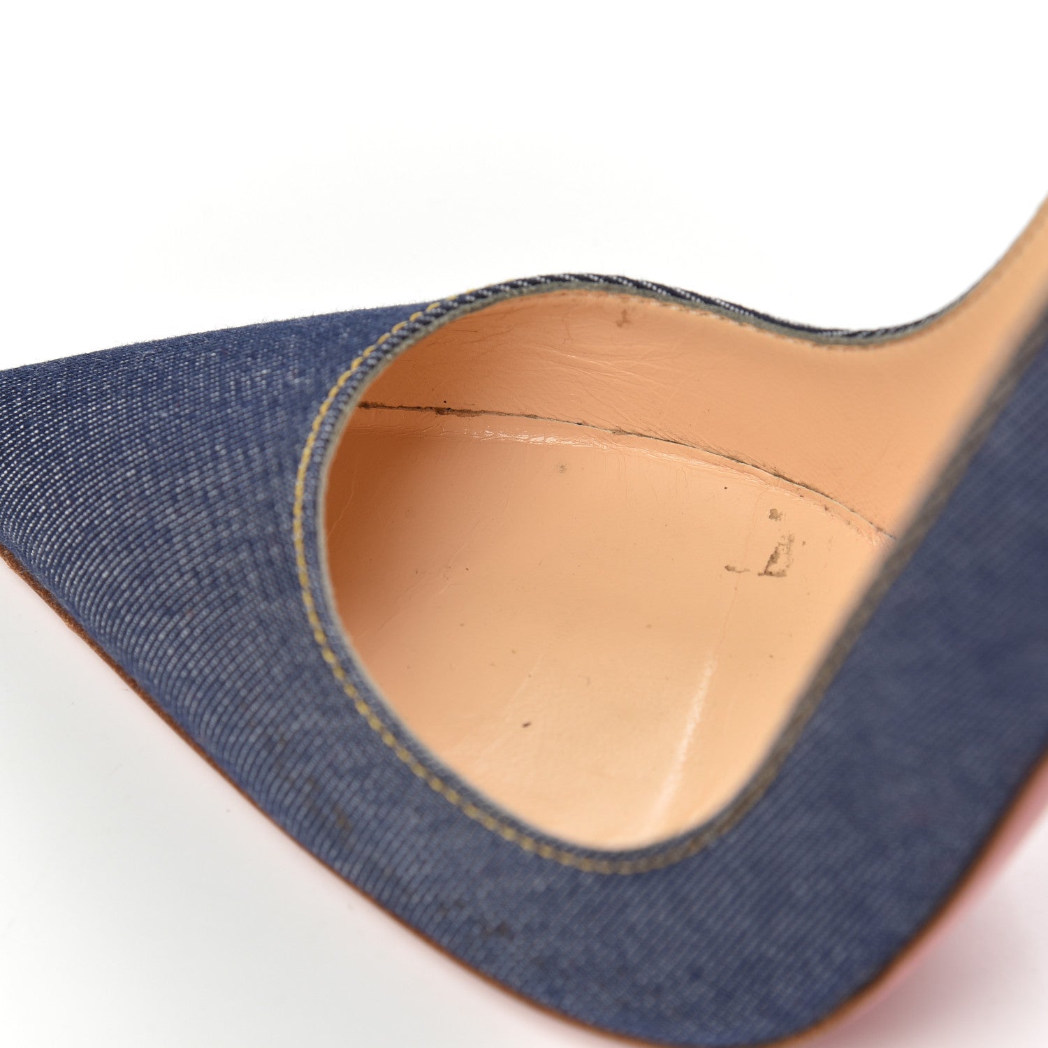 Christian Louboutin Denim Jazz Calf So Kate 120 Pumps 37.5 Blue White 17 of 22