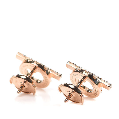 Hermes 18K Rose Gold Diamond Finesse Earrings 3 of 5