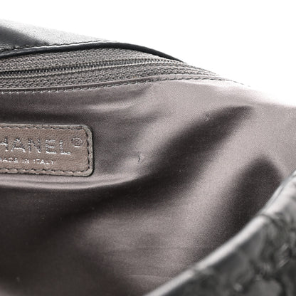 Chanel Lambskin Tweed Double Stitch Maxi Flap Black 12 of 16
