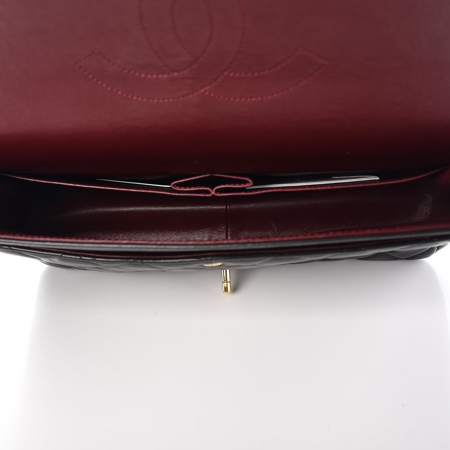 Lambskin Quilted Maxi Double Flap Black