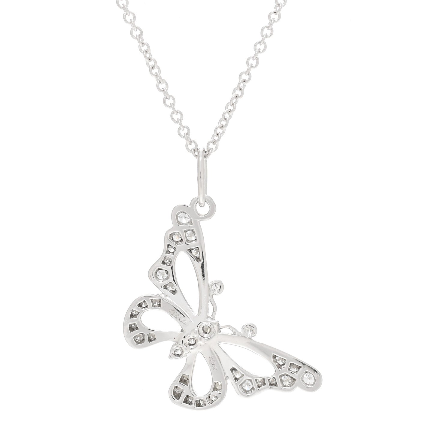 Platinum Diamond Enchant Butterfly Necklace
