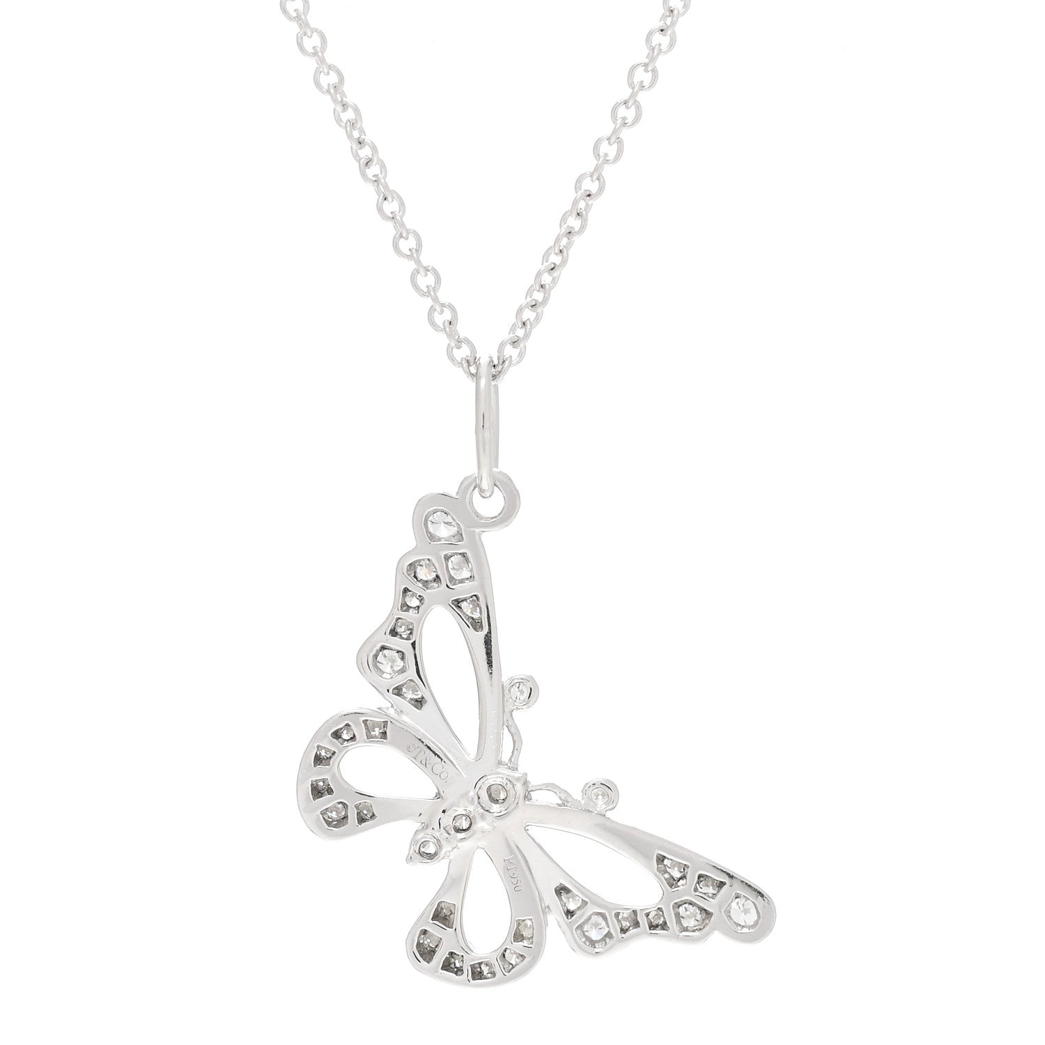 Tiffany Platinum Diamond Enchant Butterfly Necklace 4 of 6