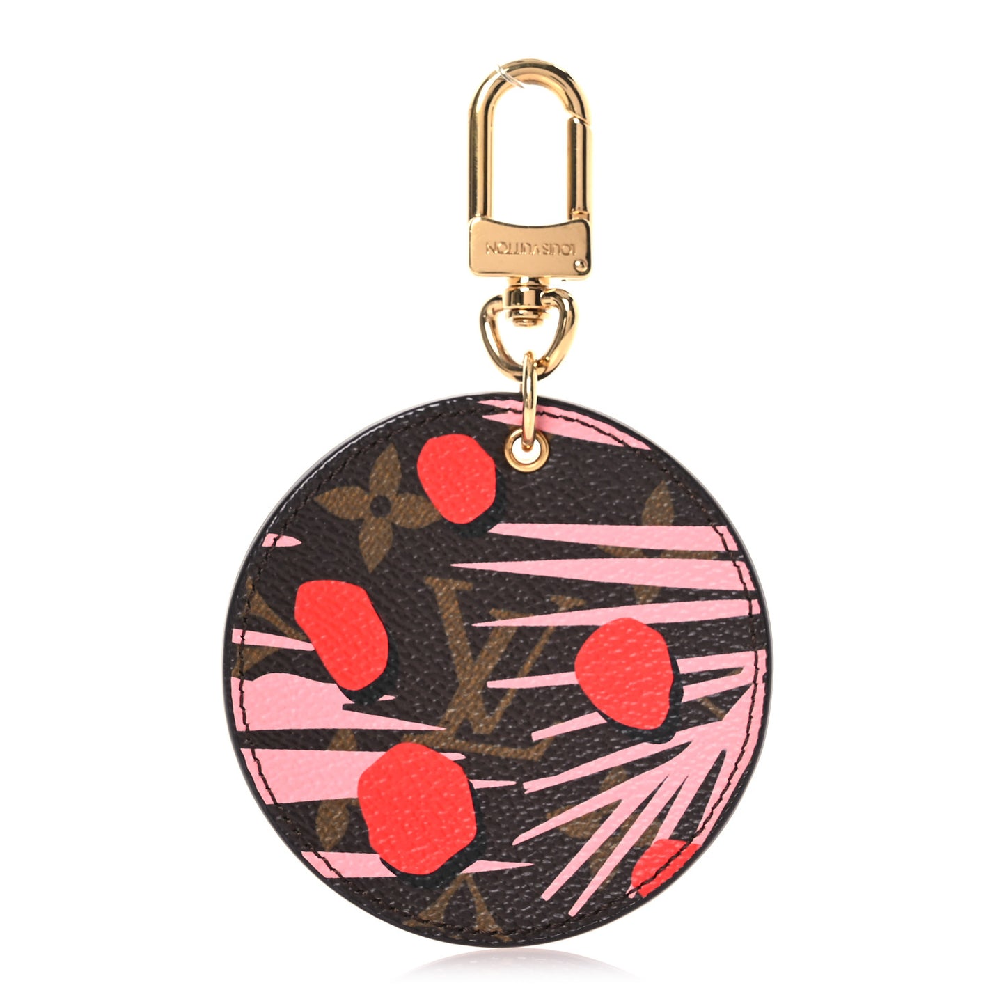 Monogram Jungle Dots Bag Charm Key Ring Sugar Pink Poppy