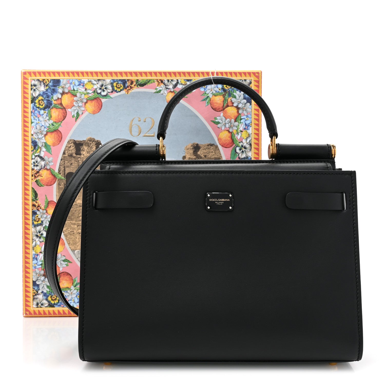 Dolce & Gabbana Calfskin Miss Sicily Satchel Black 2 of 16