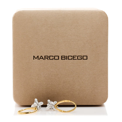 Marco Bicego 18K Yellow White Gold Diamond Marrakech Onde Flower Drop Earrings 5 of 5