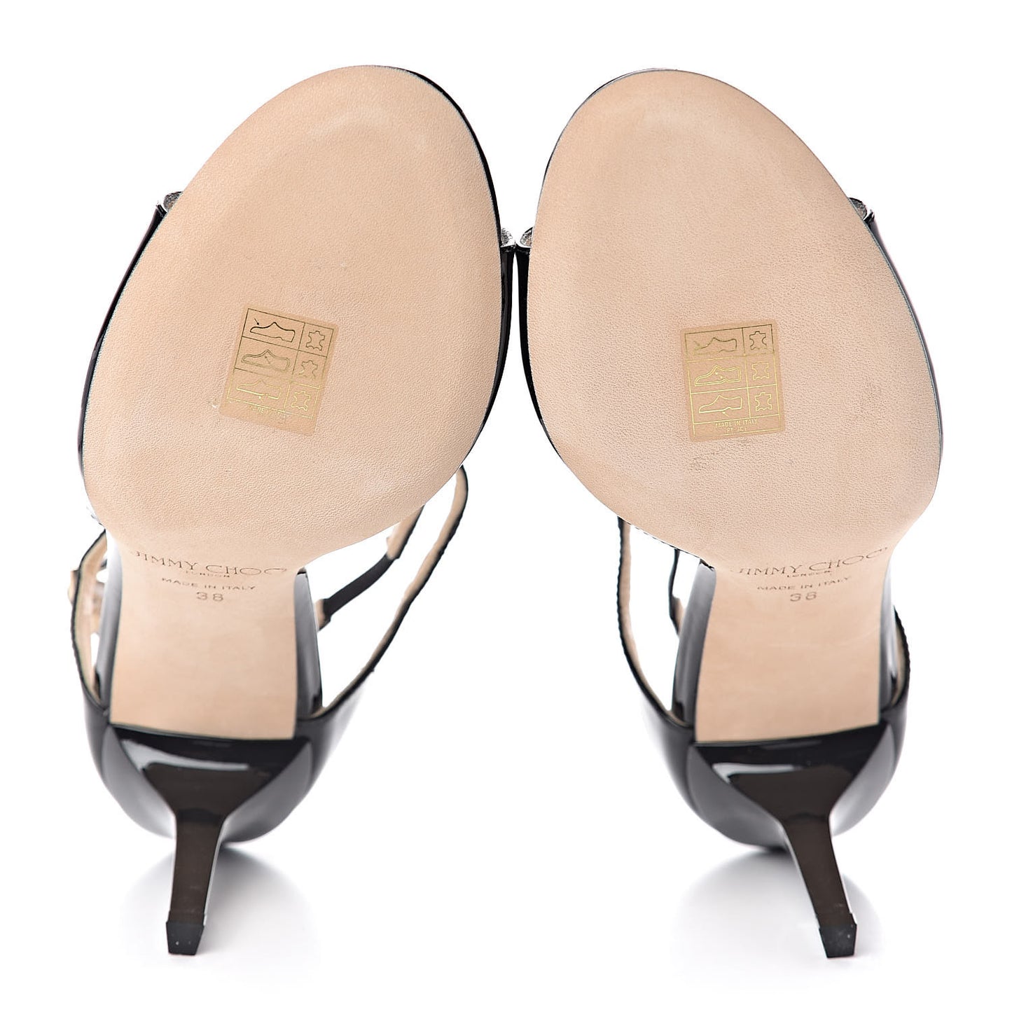 Patent Calfskin Lang Sandals 38 Black