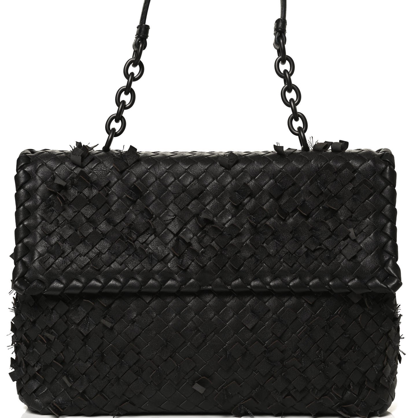 Nappa Intrecciato Fringe Flap Black