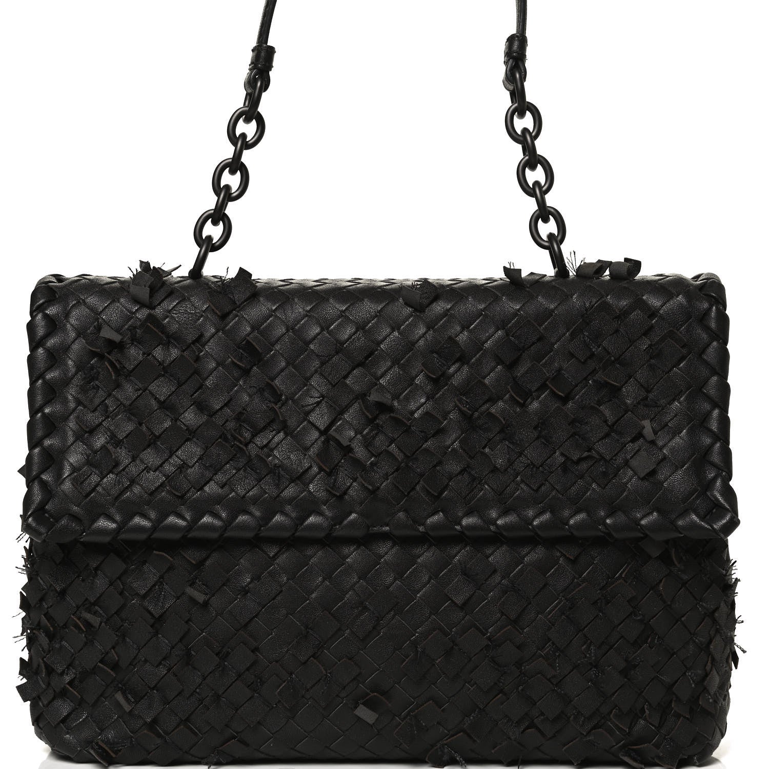 Bottega Veneta Nappa Intrecciato Fringe Flap Black 7 of 12
