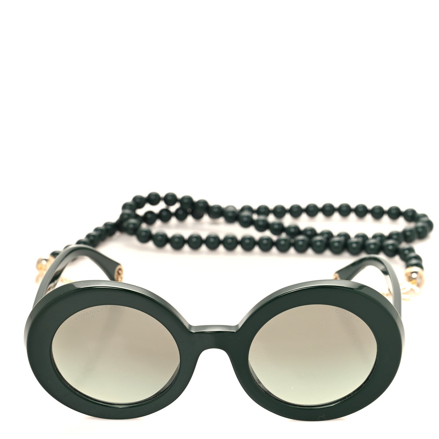 Acetate Round Chain Sunglasses 5489 Green