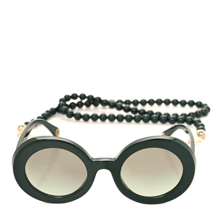 Chanel Acetate Round Chain Sunglasses 5489 Green 2 of 7