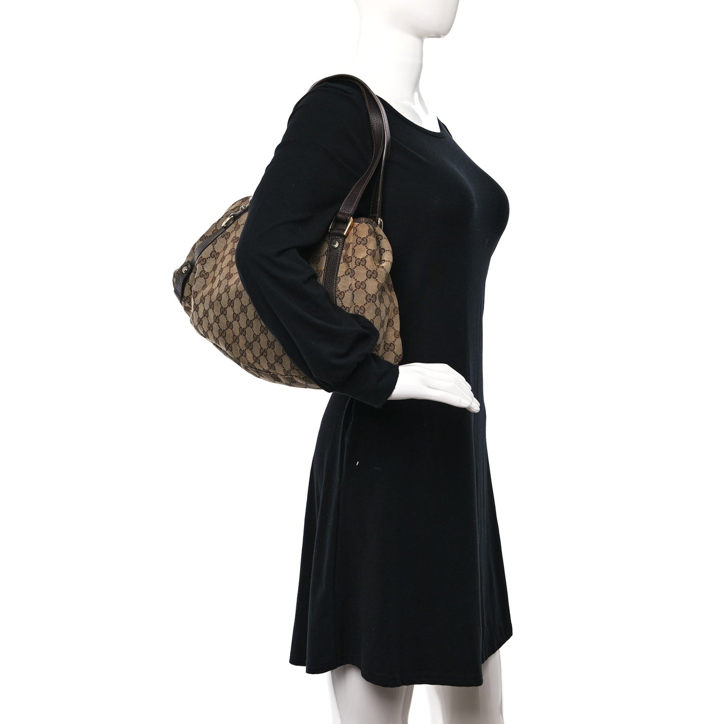 Monogram Medium Abbey Shoulder Bag Dark Brown