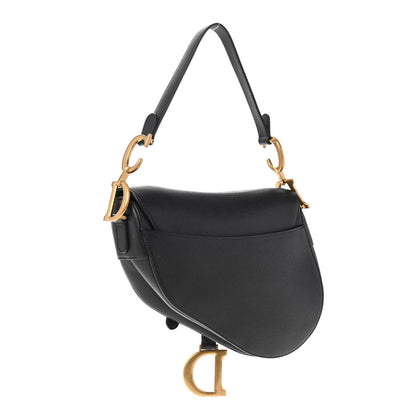 Christian Dior Grained Calfskin Saddle Bag Black 3 of 9