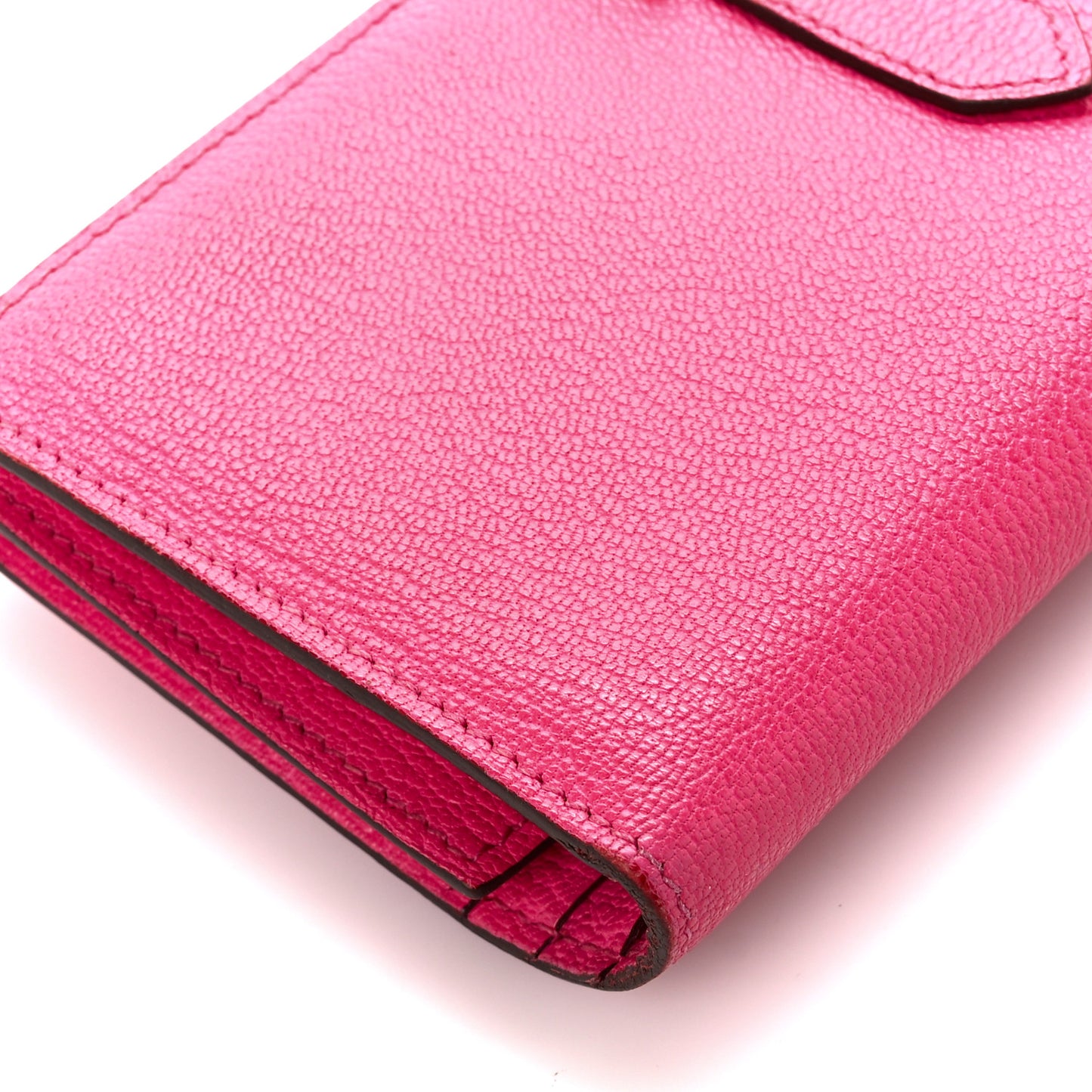Chèvre Mysore Bearn Gusset Wallet Rose Shocking