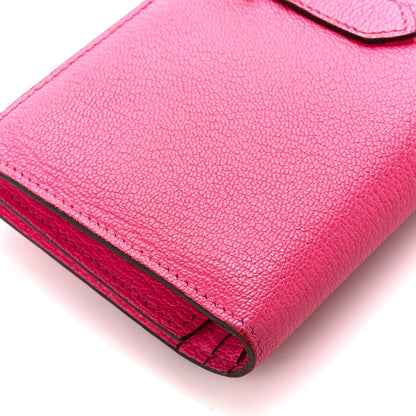 Hermes Chèvre Mysore Bearn Gusset Wallet Rose Shocking 13 of 14
