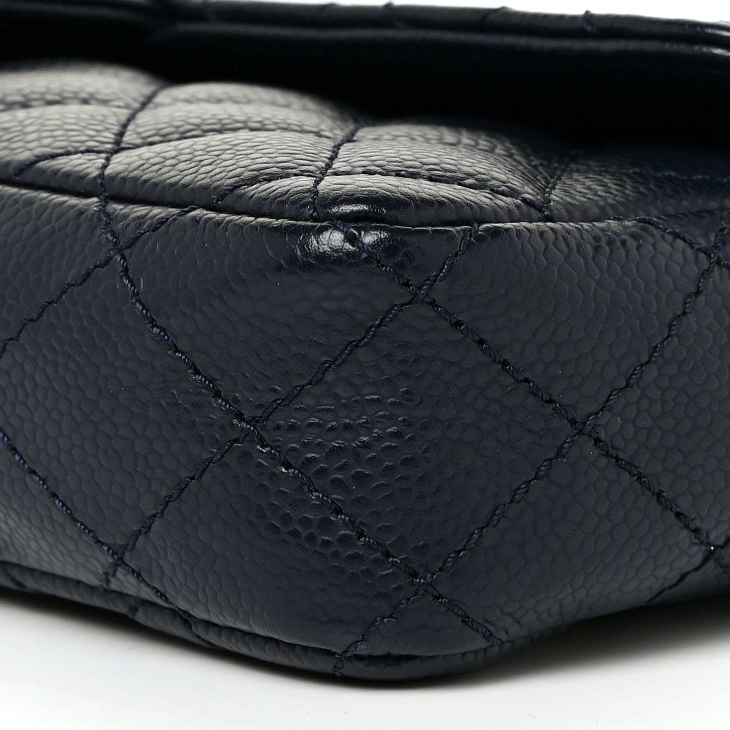 Caviar Quilted East West Flap Navy