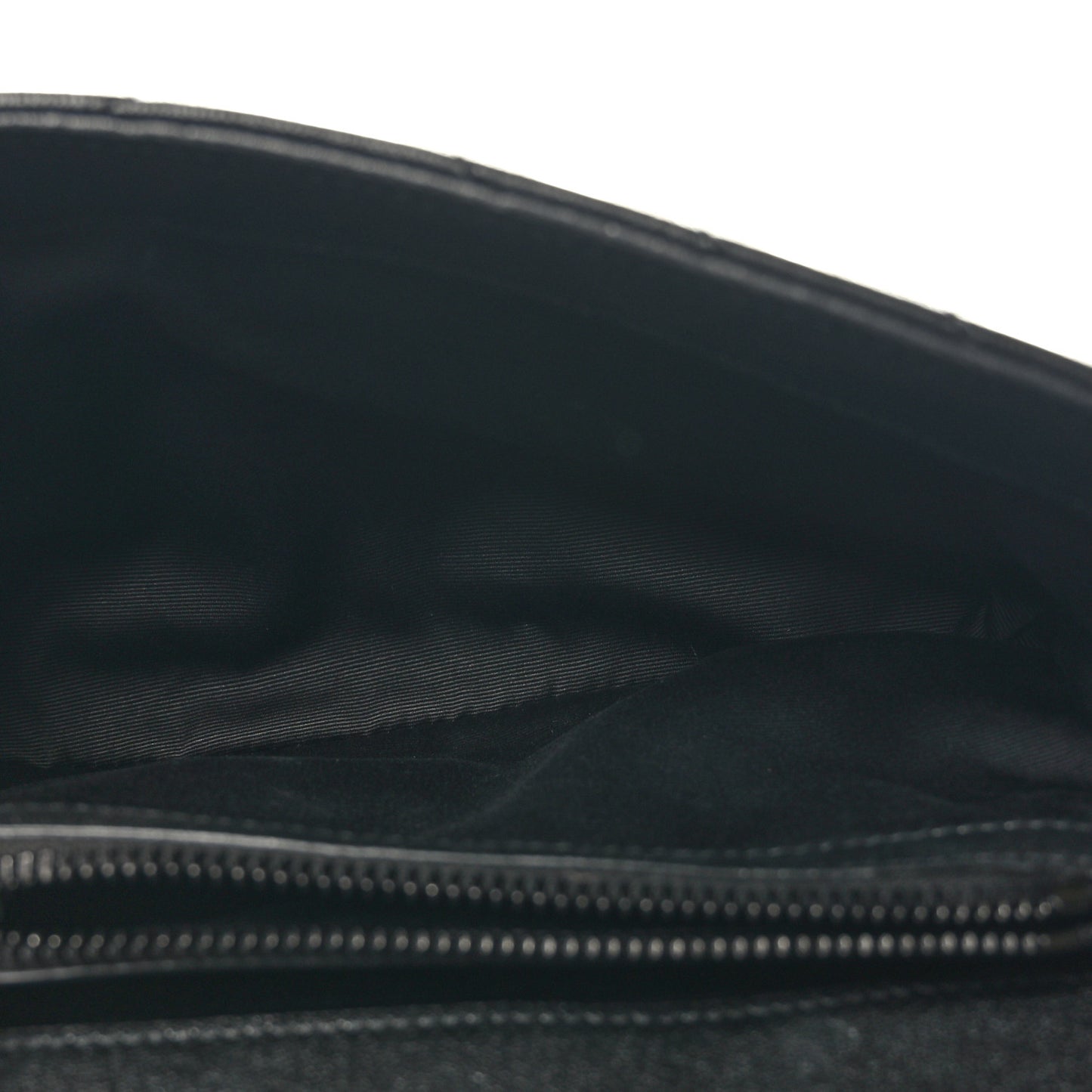 Sheepskin Matelasse Chevron Monogram Monochrome Medium College Bag Black