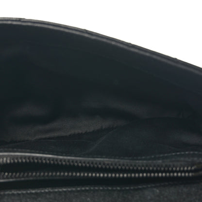 Saint Laurent Sheepskin Matelasse Chevron Monogram Monochrome Medium College Bag Black 5 of 10