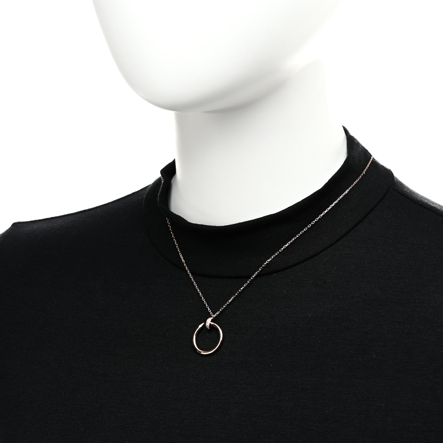 18K Pink Gold Diamond Juste Un Clou Pendant Necklace