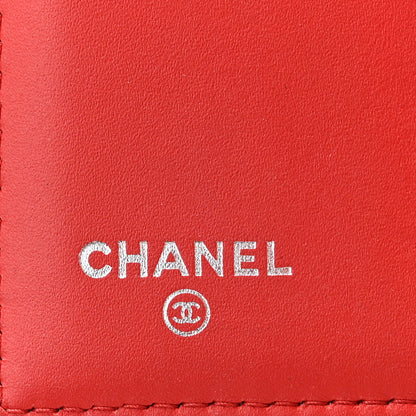 Chanel Caviar Quilted CC Zip Tri-Fold Wallet Red 6 of 11