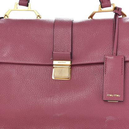 Miu Miu Goatskin Madras Top Handle Bag Bruyere 9 of 11