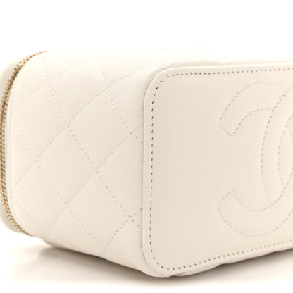 Chanel Caviar Quilted Small Vanity Case With Chain White 11 of 12
