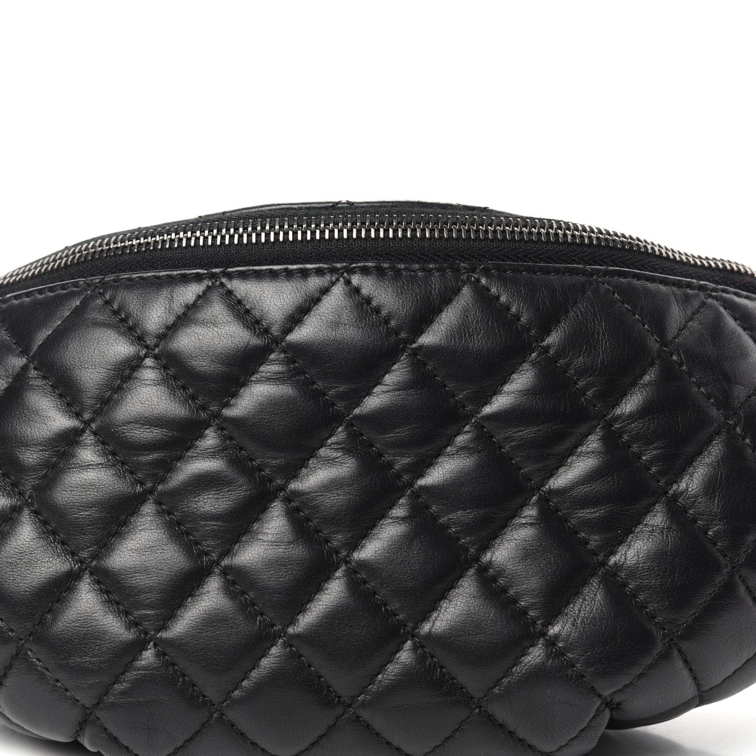 Chanel Lambskin Quilted Banane Waist Bag Fanny Pack Black 9 of 9