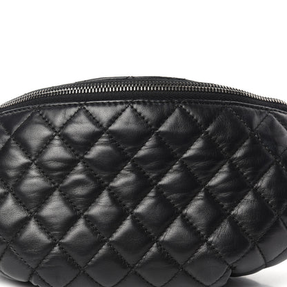 Chanel Lambskin Quilted Banane Waist Bag Fanny Pack Black 9 of 9