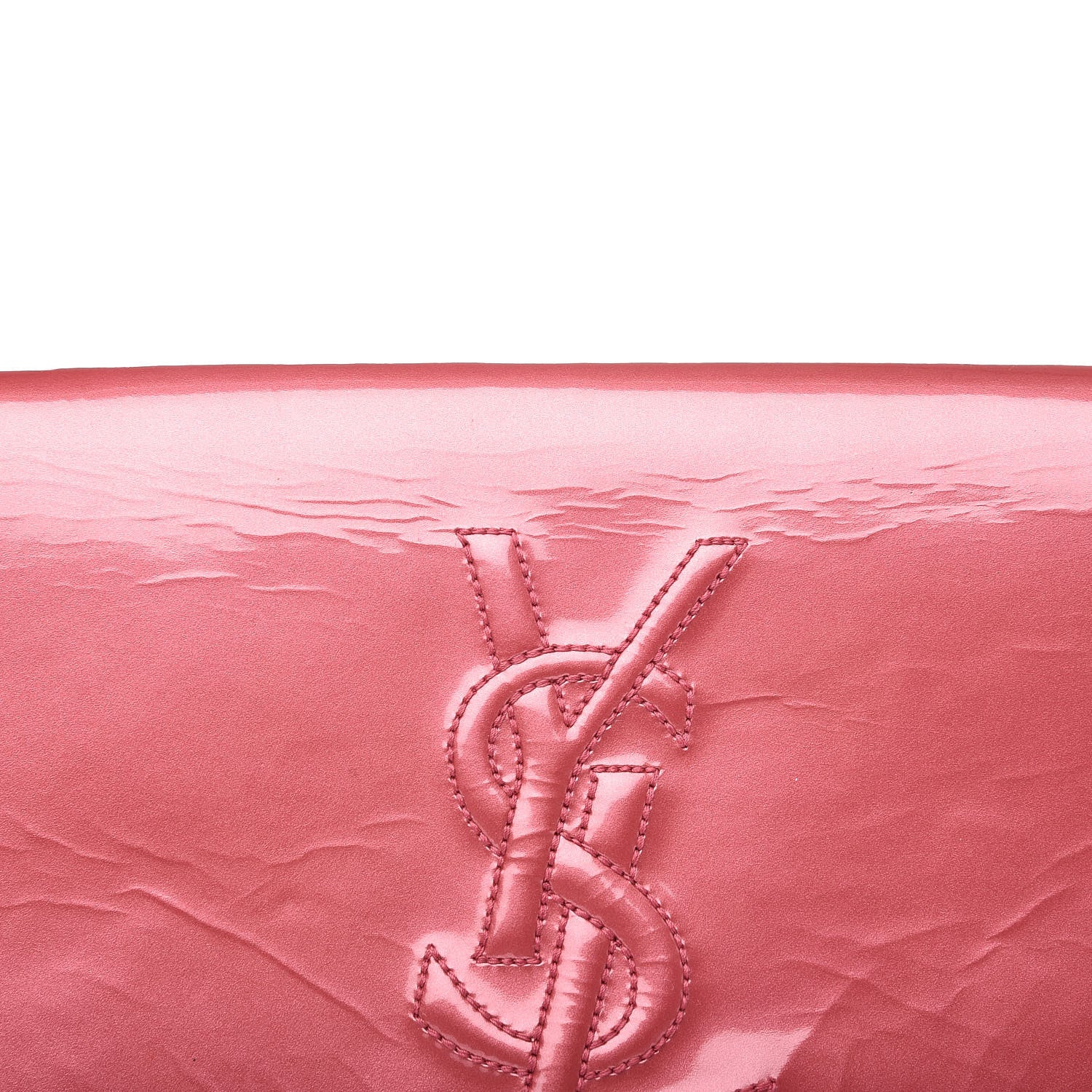 Saint Laurent Patent Large Belle De Jour Clutch Pink 9 of 14