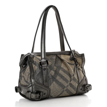 Burberry Shimmer Check Degrade Small Pilgrim Satchel Pewter 2 of 15