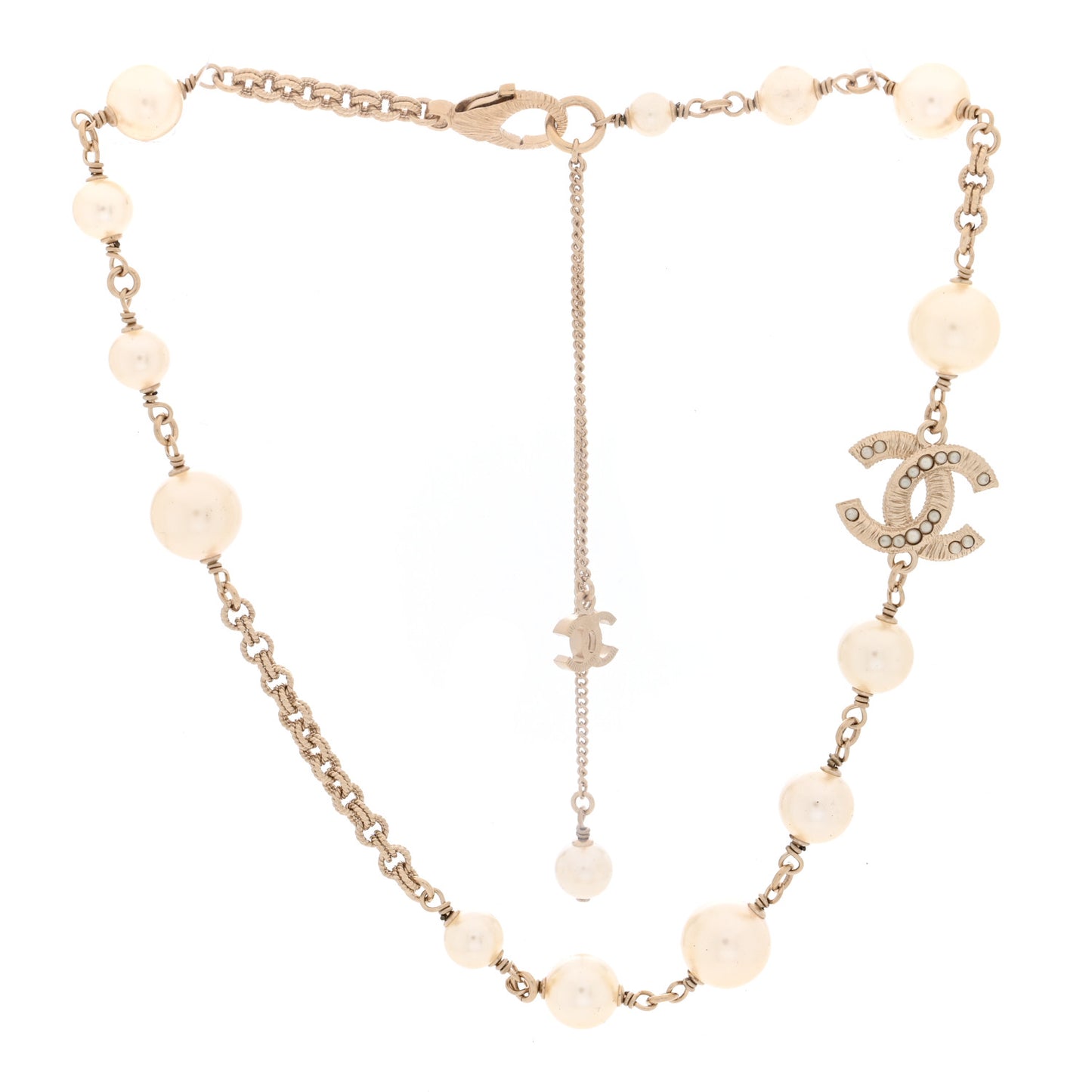 Pearl CC Short Necklace Gold