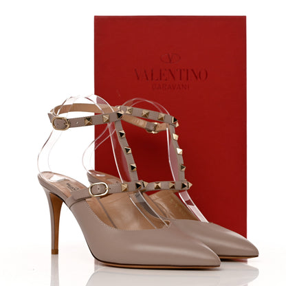 Valentino Garavani Calfskin Rockstud Hype T Strap 85mm Pumps 39.5 Poudre 12 of 12