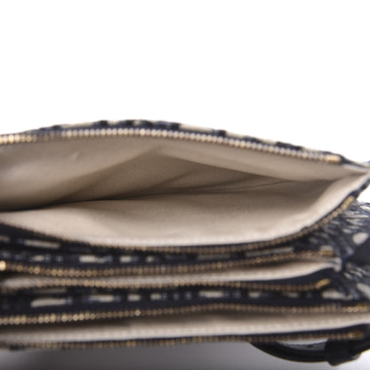 Christian Dior Oblique Saddle Pouch With Strap Navy Blue 7 of 11
