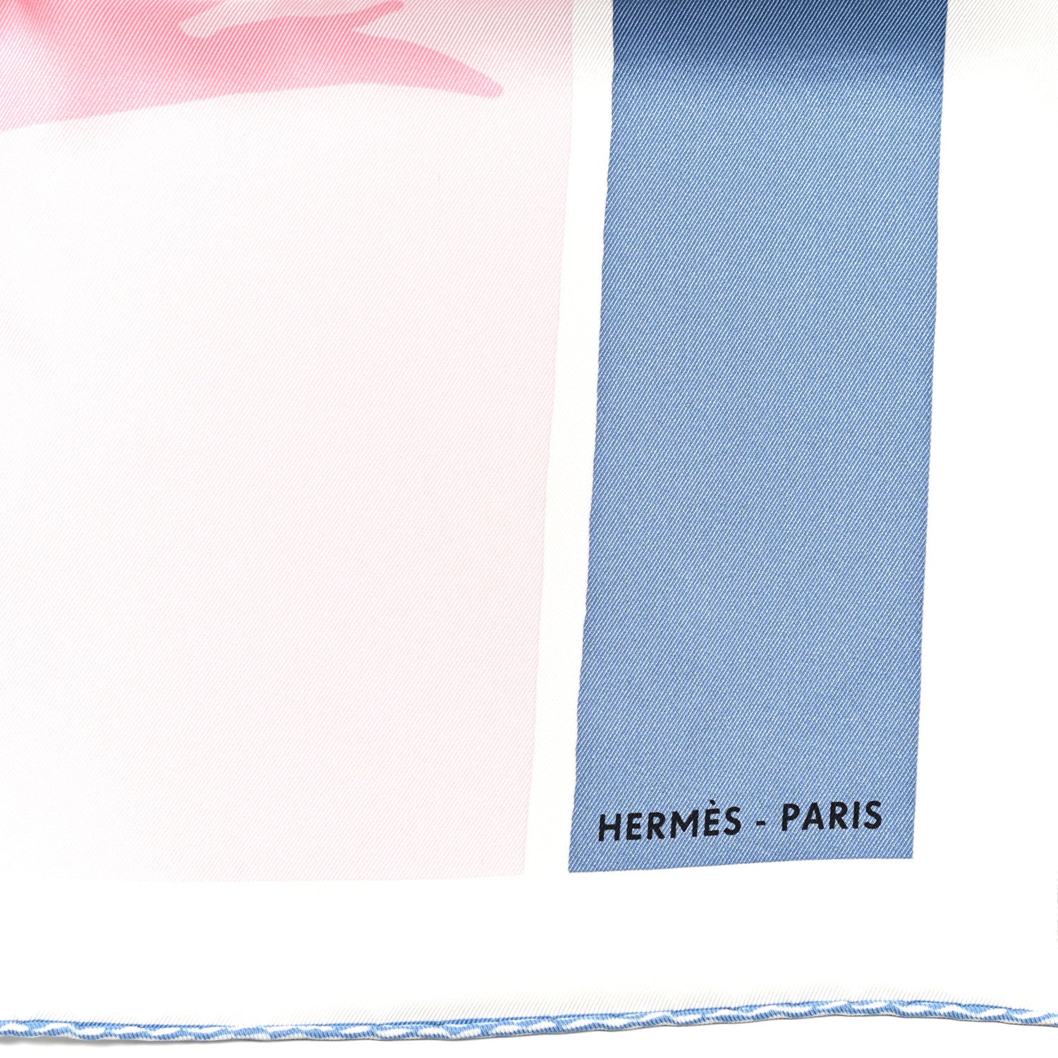 Hermes Silk Swinging Saint Germain Scarf 70 Bleu Jean Rose White 2 of 6