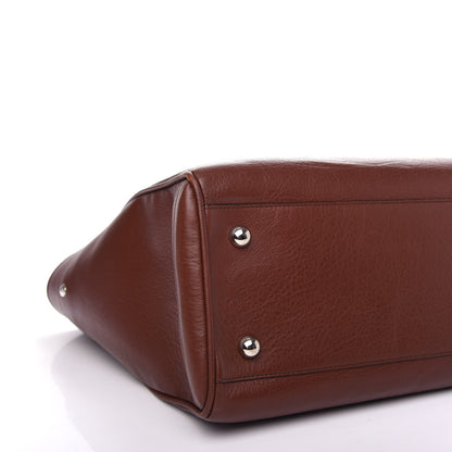 Loewe Calfskin Embossed Logo Shopper Tote Brown 7 of 9