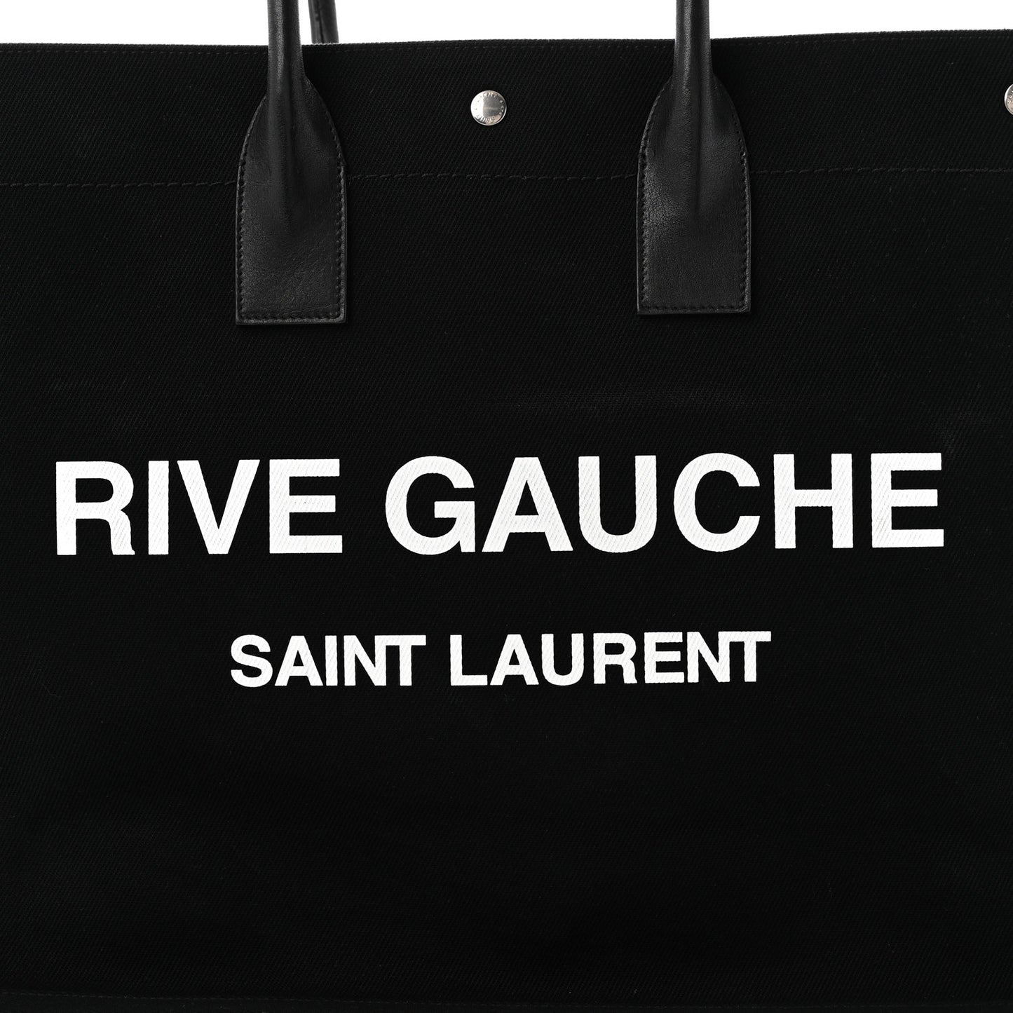 Linen Calfskin Rive Gauche Tote Black