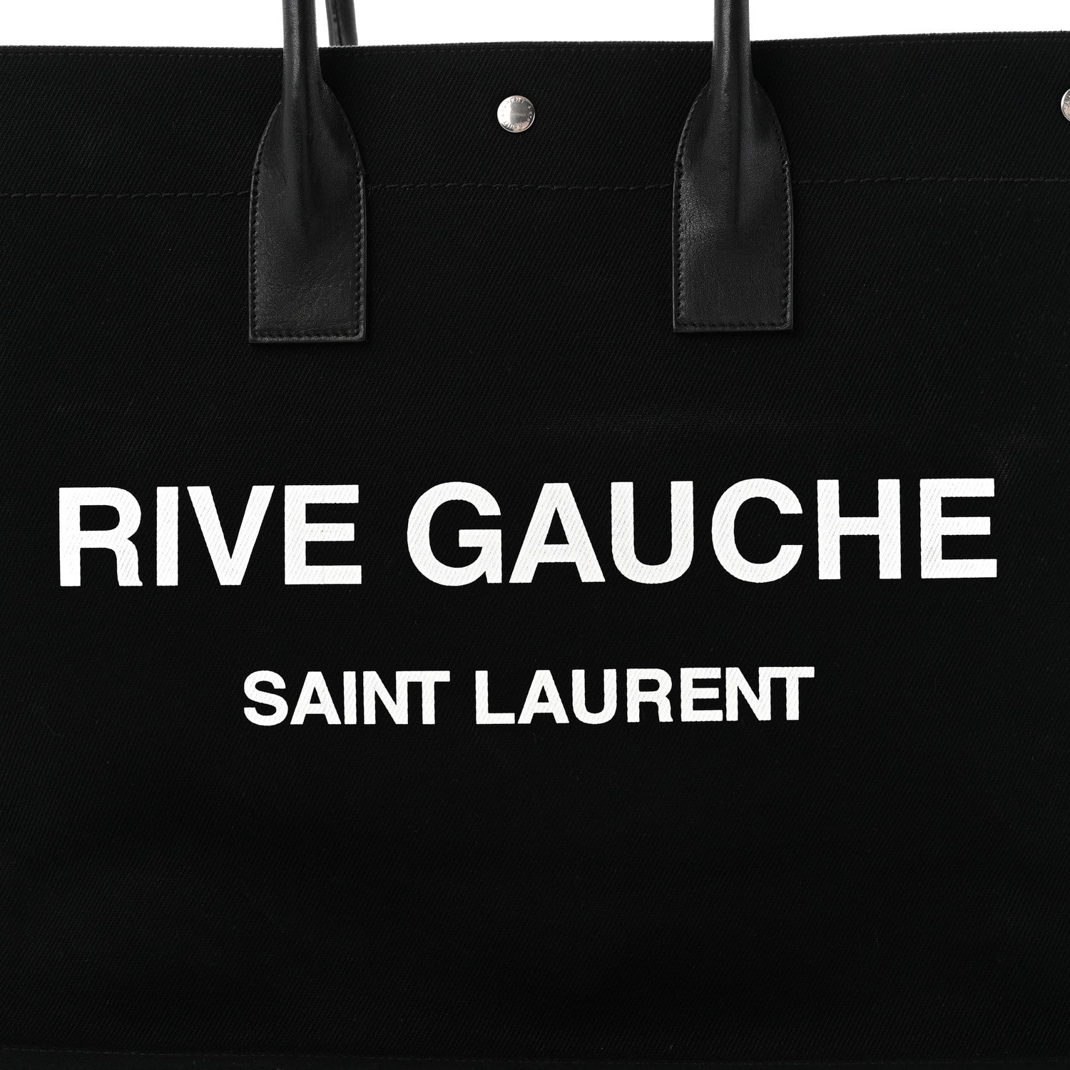 Saint Laurent Linen Calfskin Rive Gauche Tote Black 8 of 10