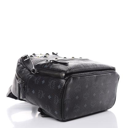 MCM Visetos Studded Small Dual Stark Backpack Black 4 of 11