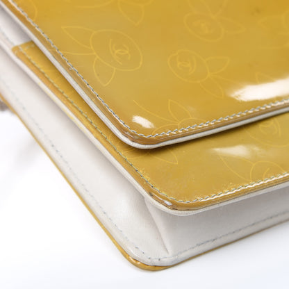 Chanel Patent Camellia Print Wallet On Chain WOC Yellow 7 of 17