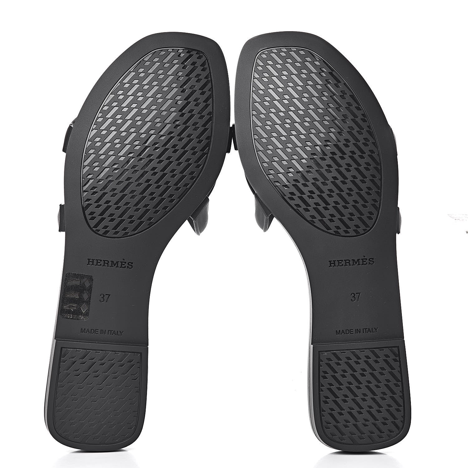Hermes Rubber Aloha Sandals 37 Black 5 of 8