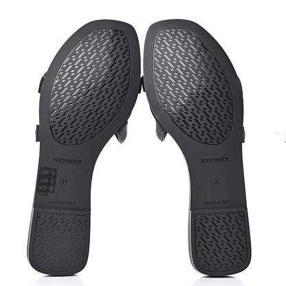 Hermes Rubber Aloha Sandals 37 Black 5 of 8
