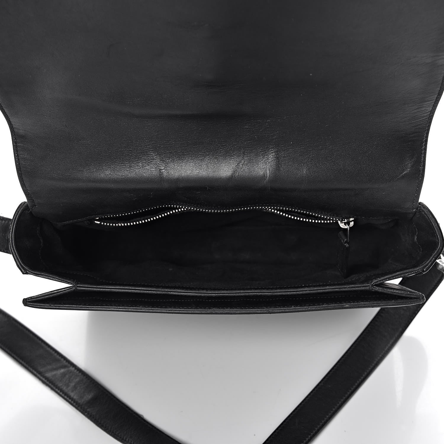 Saint Laurent Smooth Calfskin Medium Classic Monogram Universite Bag Black 5 of 16